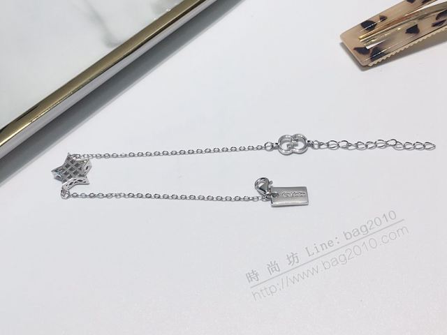 GUCCi飾品 古馳S925純銀經典雙G可調節長短手鏈 Gucci星星手鏈  zgbq1128